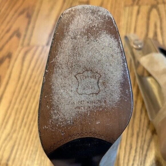 Vintage VTG Stuart Weitzman Tan Suede Pumps with Sling Strap size 7.5 - Picture 3 of 5
